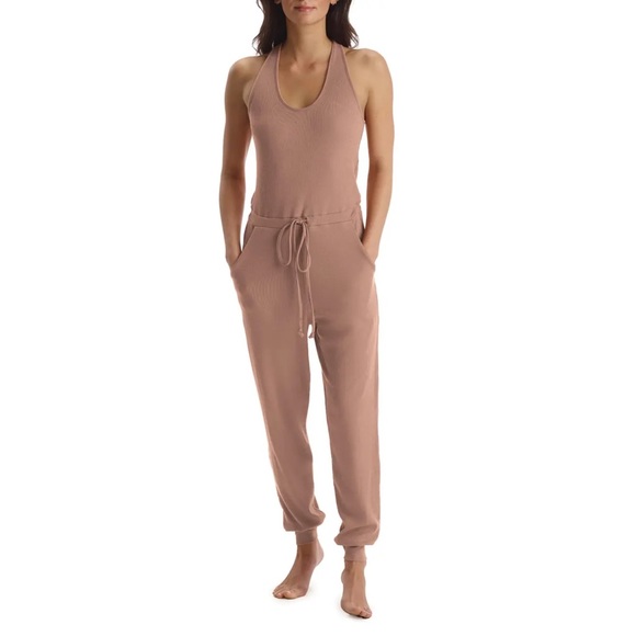 Commando Luxury Rib Racerback Jumpsuit in Color Mushroom - Picture 2 of 6